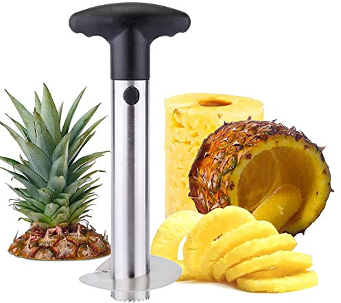 Pineapple Corer Slicer Stainless Steel Fruit Pineapple Peeler Cutter for Easy Core Removal Remover Tool with Detachable Handle