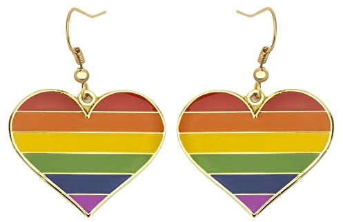 Regenbogen-Ohrringe in Herzform, schwule und lesbische LGBT-Pride-Geschenke, Regenbogen-Schmuck