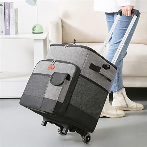 Bolsa térmica aislada plegable extendida, caja aislada con asa, enfriador de bebidas portátil con ruedas, bolsa térmica impermeable para picnic, camping, festivales y al aire libre o hogar, gris