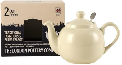 London Pottery Théière rustique avec infuseur, en céramique, ivoire, 2 tasses (600 ml) [produit importé parallèle]