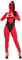FIESTAS GUIRCA Super Antiheroine Fancy Dress Costume - Funny Super Hero Red and Black Jumpsuit with Belt and Hood for Ladies Size L