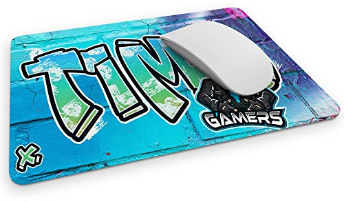 timalo® Cooles Gamer Mousepad mit Namen Bedrucken lassen | Mauspad Gaming Bild Graffiti selbst gestalten | Mousepad-g-13
