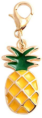 Emaille Ananas Obst Anhänger Charms Verschluss Handtasche Schlüsselanhänger Auto Schlüsselanhänger Ananas Schlüsselanhänger Robust und Praktisch, Medium, andere Edelsteine, Wie abgebildet, M