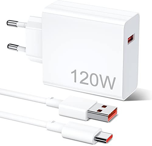120W Turbo Caricatore USB con Cavo USB C 1M per Turbo Charge Caricatore Rapido Charge Turbo per Xiaomi 15 14 13Ultra 14T 13T 12T 11T Pro,per Redmi Note 14 13 12 11S 10 Pro,POCO F7 Ultra F6 X7 F7 Pro