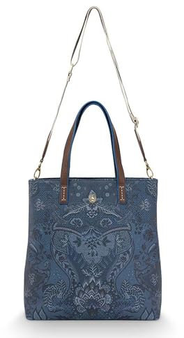 Pip Studio - Tasche, Shopper - Kyoto Festival - Mischgewebe - Farbe: Denim Blue - 33 x 10 x 36 cm