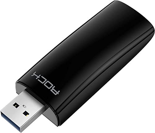 ROCK AX1800 WLAN Stick, USB WiFi 6 Stick, 1201 Mbit/s 5GHz, 574 Mbit/s 2,4GHz, Hochentwickelte Sicherheit durch WPA3-Verschlüsselung, EIN verzögerungsfreies Netzwerk-Erlebnis