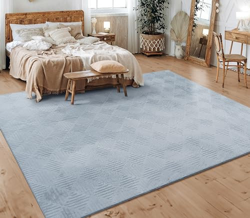 Paco Home Teppich Wohnzimmer Schlafzimmer Kurzflor Skandinavisches Boho Muster Geometrisch Rauten Motiv Einfarbig Weich Modern, Grösse:120x160 cm, Farbe:Grau