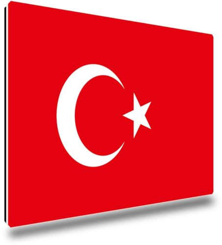 TRIOSK Kühlschrankmagnete Länderflaggen Magnet Flagge Türkei Länder Reise Souvenir Geschenk für Reiselustige Frauen Männer Weltenbummler Kühlschrank stark eckig groß 85x55 mm