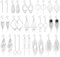 JeweBella 15Paar Ohrclips für Damen Mädchen Boho Hängend Ohrringe Clip Twist Lang Tropfen Quaste Gold Clip Ohrringe Baumeln Set Ohne Ohrlöcher Ohrringe Hypoallergen Welle Blatt Lange Bar Ohrclips