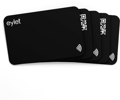 eylet Digitales Visitenkarten-Set mit NFC-fähigen digitalen Visitenkarten, Schwarz, 5 Stück