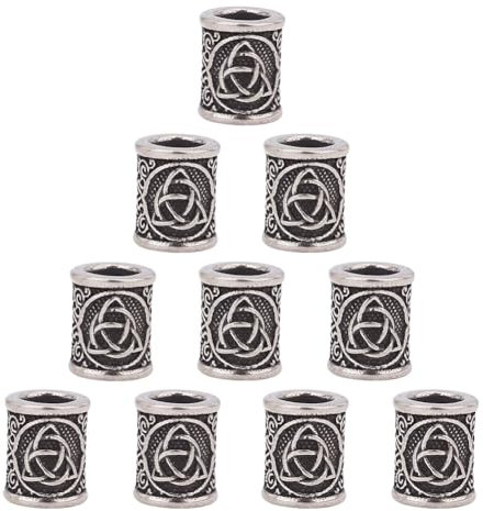 UNICRAFTALE 10 Stk Europäische Edelstahl Perlen Antiksilber Säule Perlen 6.5mm Paracord Perle Lanyard Perlen Bartperlen Haarperlen Säule Zwischenperlen Für Haar Bart Armbänder Schmuckherstellung