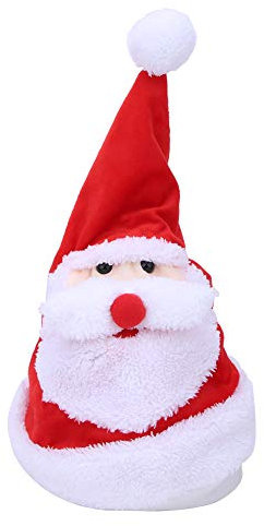 BSTCAR Elektrischer Weihnachtshut mit Licht und Musik, schöner Weihnachtsmann Hut Weihnachtsfeiertag Hut Weihnachten, Neujahr, Party (Weihnachtsmütze Kinder)
