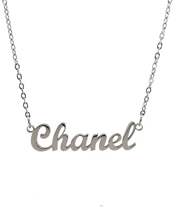10:10 Damenhalskette mit Namen, Edelstahl, hypoallergen, Schmuck für Damen, Name glänzend, feine Kette, verstellbar, hergestellt in Italien