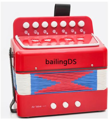 Akkordeon, 8 Tasten, 4 Bass-Akkordeons mit Riemen für Anfänger, pädagogisches Akkordeon, Musikinstrument, Geschenk, Akkordeon-Instrument für Erwachsene, Handarbeit, Größe: 17 x 18 x 10 cm, Gewicht: