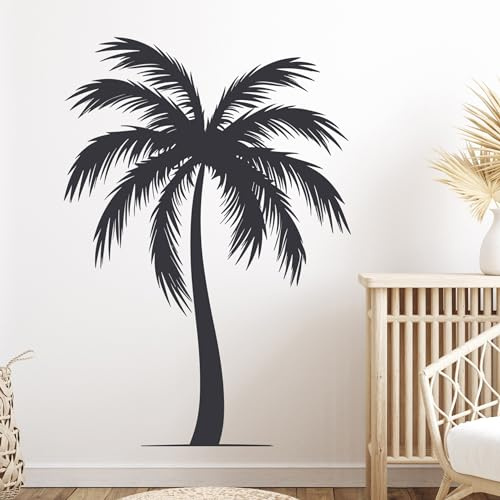 GRAZDesign Wandtattoo Palme Tropisch für Wohnzimmer Badezimmer Küche Flur - Wandaufkleber selbstklebend - 81x57cm / braun