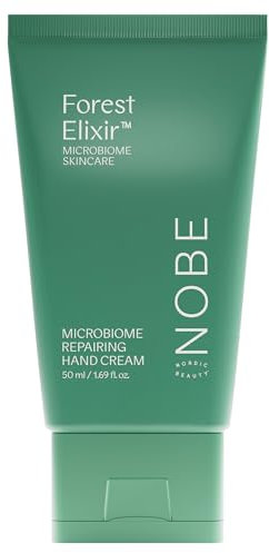 NOBE Repairing Hand Cream – Ecocert-zertifizierte Anti-Aging, tief feuchtigkeitsspendende vegane Creme für trockene Hände – vielseitige Handpflege für alle Hauttypen mit Waldelixier-Mikrobiom, 50 ml