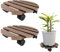 JNGLGO Lot de 2 planches à roulettes WPC pour plantes - Pour l'extérieur et l'intérieur - Soucoupe avec roulettes avec 2 bloqueurs - Charge maximale : 100 kg - Diamètre : 30 cm - Marron