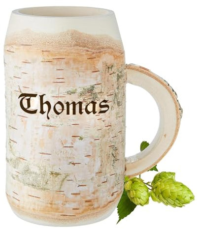 AMAVEL Holz Bierkrug mit Gravur, Holzkrug mit Name, Personalisierter Krug für Bier, Holz Bierglas mit Gravur, Bierbecher, Biergeschenke, Bierkrüge, Vatertagsgeschenk, Geschenke für Männer, 250 ml
