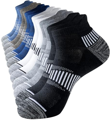 Niorasen Chaussettes de Sport Homme, 6 Paires, Courtes et Rembourrées