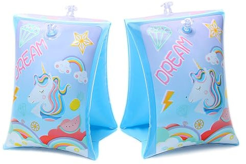 Manguitos Piscina Niños,Flotadores Alas de Agua Brazos,Manguitos Niño Hinchables,Banda de Brazo Inflatable para Niños, para Nadar Manguitos Bebé 3 Año a Niños 6 Años (Azul A)