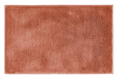 andiamo Badematte rutschfest Florida - Badezimmerteppich weich und flauschig - Badteppich rutschfest waschbar Duschvorleger Badvorleger für Badezimmer 60 x 100 cm rostrot