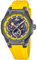 Lotus Reloj Hombre 18946/1 Vortex con Fase Lunar Caja de Acero Inoxidable 316l Negro Correa de Caucho Amarillo