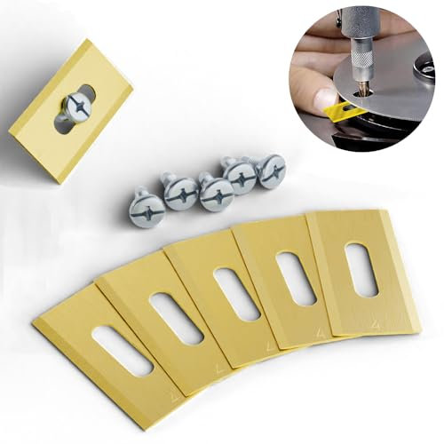 30 Pièces Lame Robot Tondeuse pour Husqvarna/Gardena, Lames De Rechange Universelles avec vis 36,5 x 18,5 x 0,65 mm (Couleur or)