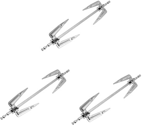 HANABASS 3 Pièces Tournebroche Tige De Broche De Rôtisserie Kit De Rôtisserie Fourchette à Poulet Rôti Rôtissoire Grille- Grils Au Charbon De Bois Fourchette De Camping Acier Inoxydable