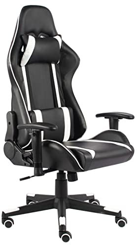ShGaxin Sedia da Gaming Girevole Bianca in PVC,Sedie Gaming,Sedia da Gaming Economica,Sedia da Gaming Professionale-20482