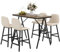 HOMCOM Bartisch mit Barhocker Set, 5-teilige Essgruppe, Küchentisch, Bistrotisch mit 4 Stühlen, Bartisch Set für Küche, Wohnzimmer, Stahl, Beige, 120 x 60 x 91 cm