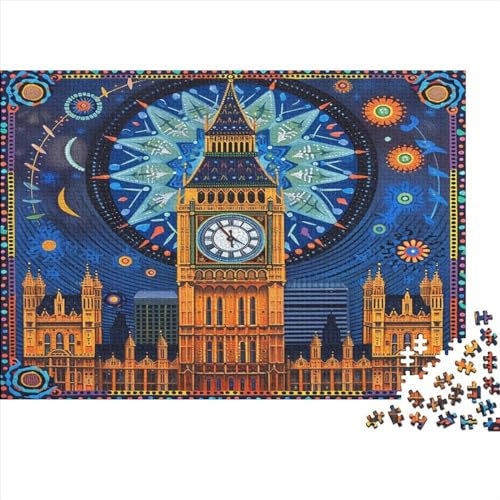 Glocke Turm Puzzlespiel 1000 Teile Jigsaw Puzzle 1000 Puzzle FüR Erwachsene Kinder Senioren Erwachsenen Puzzlespiel Puzzel 1000pcs (75x50cm)