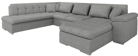 Mirjan24 Eckcouch Ecksofa Niko, Design Sofa Couch mit Schlaffunktion U-Sofa Große Farbauswahl Wohnlandschaft (Ecksofa Rechts, Rico 12)