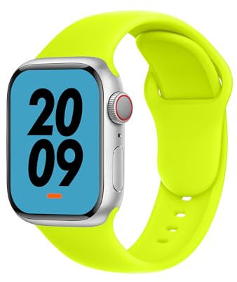DONEGANI C1A für Apple Watch Armband Ultra 2 Se 40mm 44mm 46mm 42mm 45mm 41mm 38mm 49mm Series 10 9 8 7 6 5 4 3 Original Damen Herren Sport Silikon Fluoreszierendes Gelb