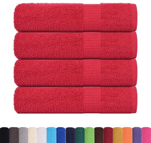 vidaXL Duschtücher FROGN 4 STK. Rot 70x140 cm 360 g/m² 100% Baumwolle, Handtuch, Badetuch Set, Hotelhandtuch, Badetuch, Gästetuch, Salon Handtuch, Haartuch