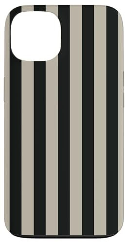 Vertical Stripes Black Beige Cream Minimal Aesthetic Cute Case for iPhone 13