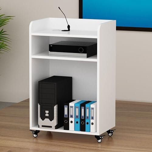 Moderner Roll-Podium-Tresen-Schreibtisch mit Kassenständer für Kasse, Rezeption mit mobilem Pulpito auf Rädern, für Lehrer und Kassierer