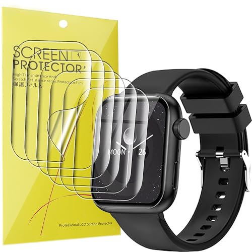 Blueshaweu 6 Pezzi Pellicola Compatibile per zaisia ‎QS30 ‎1,85, Pellicola Protettiva Compatibile per zaisia ‎QS30 ‎1,85 smartwatch Sensibile al Tatto,Senza Bolle,HD TPU Film (Trasparente)