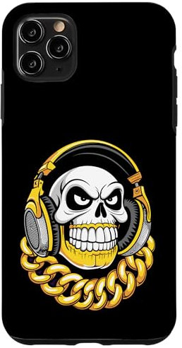 Lustiger Totenkopf-Charakter, Cartoon-Stil, Illustrationsgrafik Hülle für iPhone 11 Pro Max