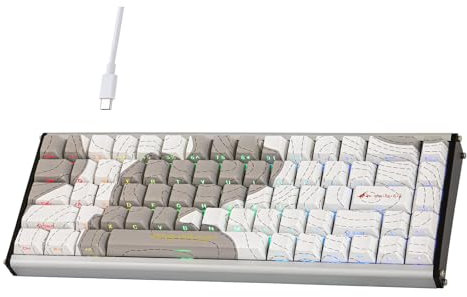 MechLands ALUX68 HE Aluminium Rapid Fast Gaming Tastatur mit Magnet-Schaltern, Kabelgebundene Hall-Effekt-Tastatur mit 8K Polling Rate, 0.125ms Latenz, RGB (Weiß Topographisch, ALUX68 MAX)