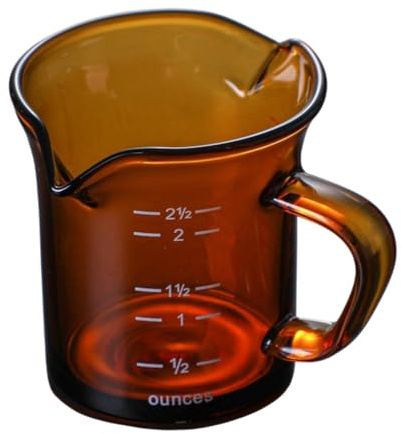 SiaBiced Multipurpose 70ml Espresso Glass Jug with V Shaped Opening for Drinks, yellow