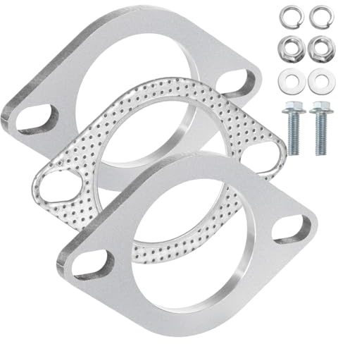 byepica Auspuffflansch und Dichtungssatz mit Schrauben, Muttern und 5,7 cm Flansch für 60 mm Fallrohr, korrosionsbeständig