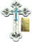 Gravur Wand Kreuz aus Bethlehem gefüllt mit Halbedelsteine aus dem Heiligen Land mit Steinen Karte, holz, Turquoise and Multi-color, 38,1 cm