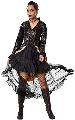 dressforfun 900489 - Damenkostüm Steampunk Rebellin, Zweiteiliges Frauenkostüm in weitgehend dunklen Farben (M | Nr. 302326)