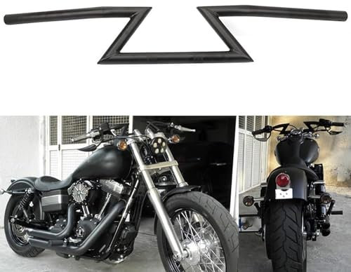 JFG RACING Handlebars, Universal 7/8'' Iron Handlebar for Sportster Cruiser XL 883 1200 Steel, Black