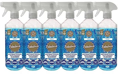 Fabulosa Antibacterial Disinfectant Spray, All Purpose Multi Surface Cleaner, 500ml, 6 pack, Intense, Packaging may vary