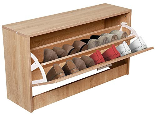 BAKAJI Zapatero, Madera, Roble, 80x24x45 cm