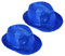 SAFIGLE Kapitänsmütze Fedora-Hut mit Pailletten Jazz-Hut Latin Jazz Mardi Gras Cosplay Abschlussball Kostüm Party-Accessoire für Erwachsene Kinder (2Er-Pack) Blau Disco-Kugel-Hut