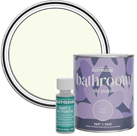 Rust-Oleum Green Water-Resistant Bathroom Tile Paint in Matt Finish - Apple Blossom 750ml