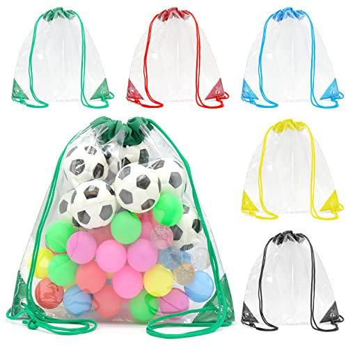 Durchsichtiger Rucksack, 5 Stück Turnbeutel Sportbeutel, Rucksack Durchsichtig Transparent Damen Herren, Kinder Turnbeutel zum bemalen