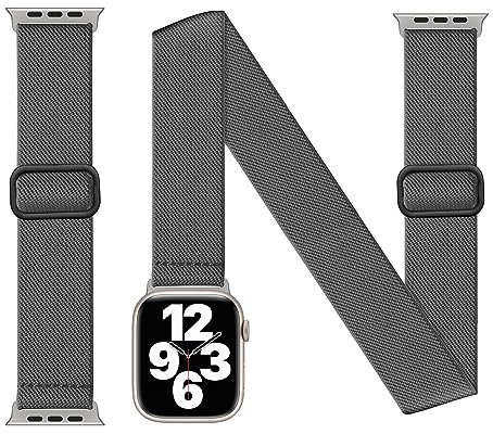 Banda para el tobillo/brazo compatible con Apple Watch Band 49 mm para mujeres y hombres, correa elástica ajustable para iWatch Serie 9 8 7 6 5 4 3 2 1 SE